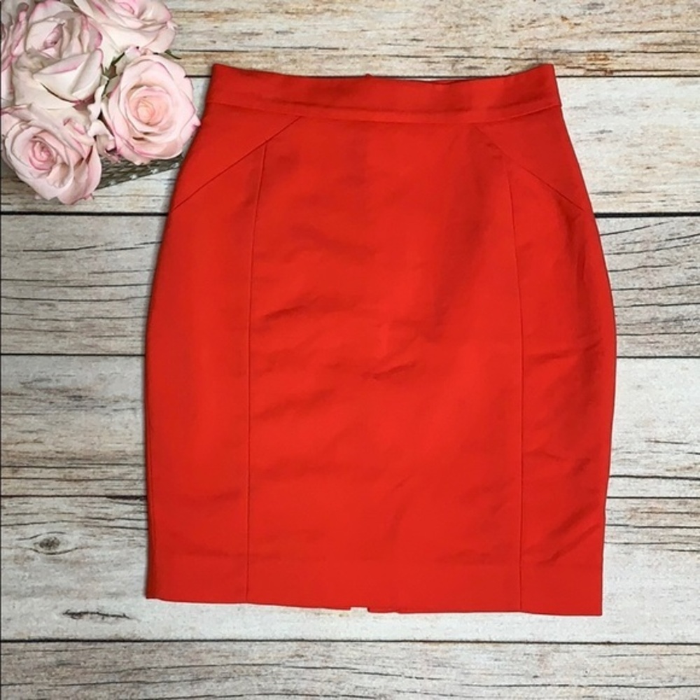 H&M red orange mini skirt